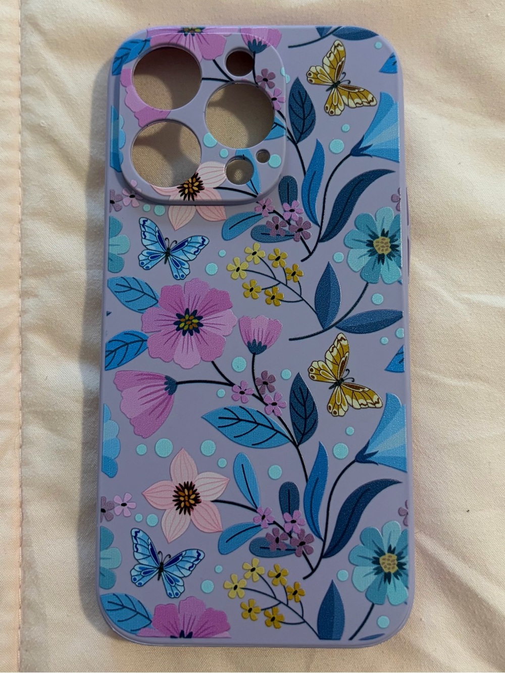 Floral Butterfly Lavender iPhone 14Pro Case - Purple Floral Design